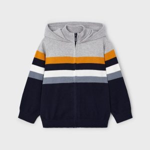 Cárdigan franjas tricot niño