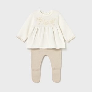Conjunto polaina y jersey recién nacida